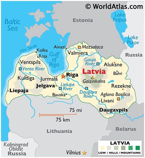 country lv|map of Latvia with cities.